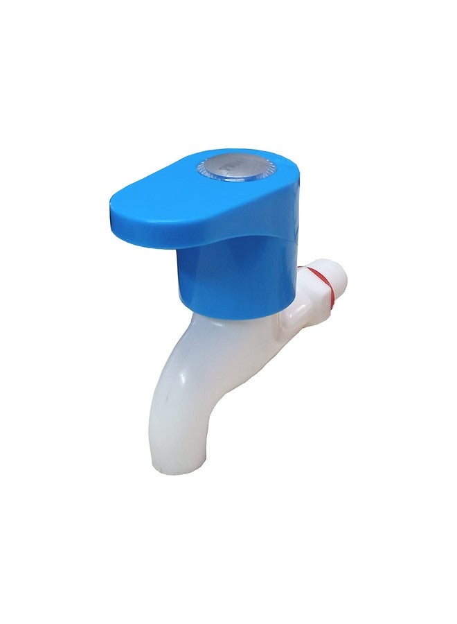 Droptech PVC Plastic Bib Cock/Water Taps for Kitchen Bathroom Wash Basins - Set of 4 (1/2", 15 mm) Type PVC Taps Faucet for Hot and Cold Water Royal Bib Taps Blue - Image 2